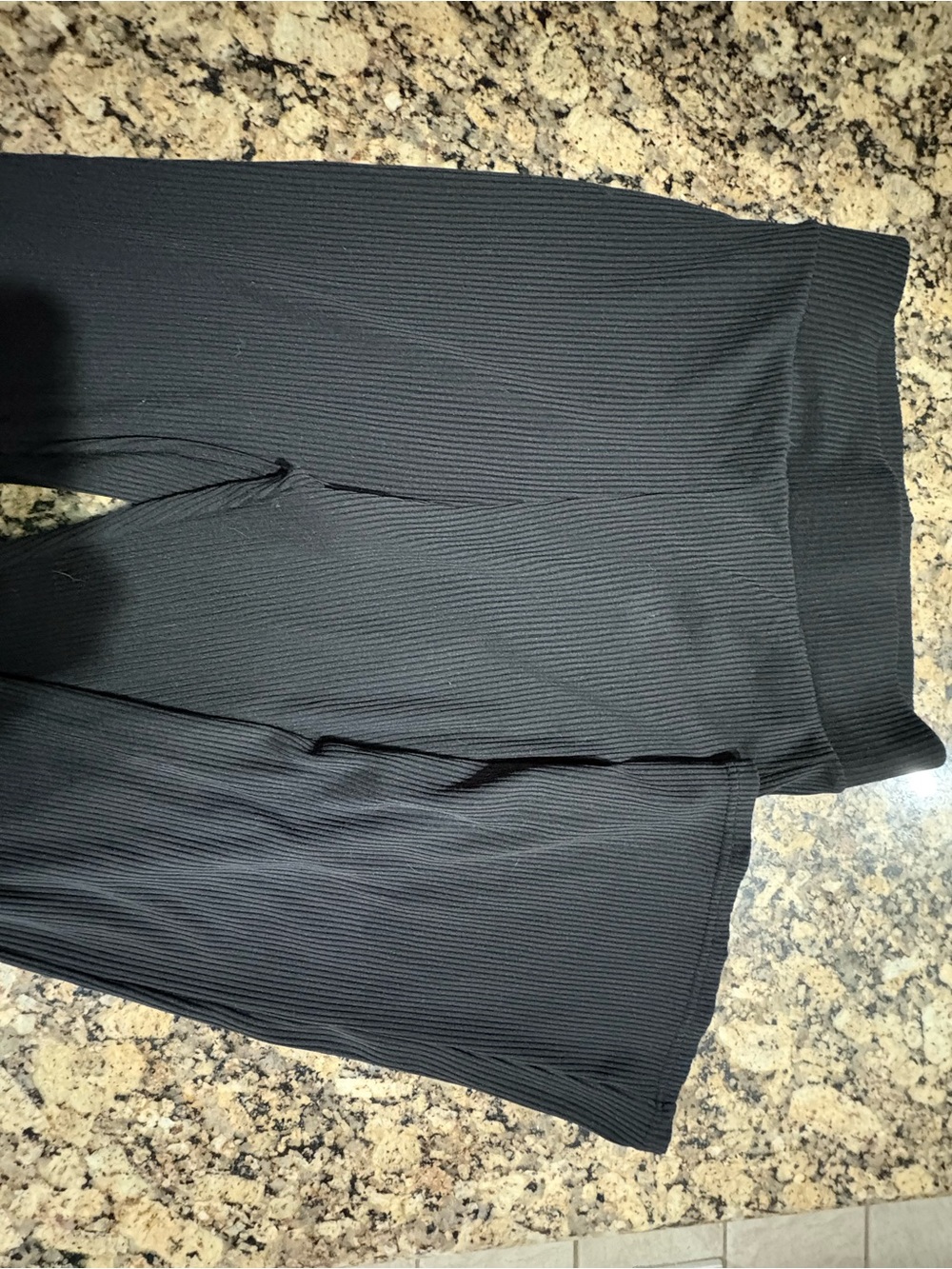 Black Ribbed Wide Leggings ribbed Pantsuits medium